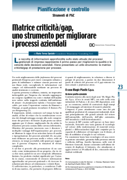 Matrice criticita`/gap, uno strumento per migliorare i processi aziendali