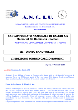 Circolare Calcio a 5 - Sand Volley