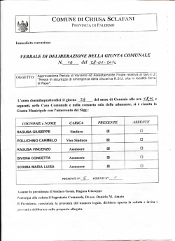 Approvazione Perizia di Variante ed Assestamento Finale relativa ai