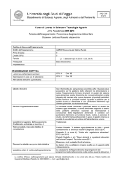 Programma - Universit&agrave; degli Studi di Foggia