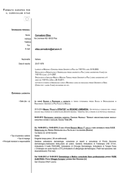 FORMATO EUROPEO PER IL CURRICULUM VITAE