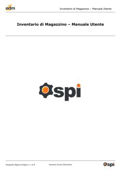 Inventario di Magazzino &ndash; Manuale Utente