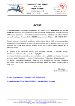 nuovo avviso - Consorzio dei Servizi Sociali "Alta Irpinia"