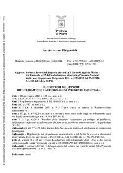 Autorizzazione Dirigenziale