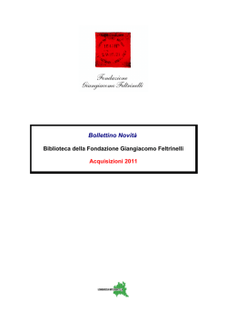 2011 Anno - Fondazione Giangiacomo Feltrinelli
