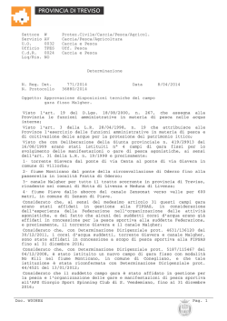 Settore W Protez.Civile/Caccia/Pesca/Agricol. Servizio AV Caccia