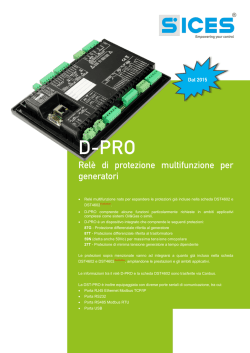 • Relé multifunzione nato per espandere le protezioni già incluse