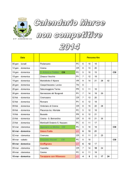 Data Percorso Km 06 gen - lunedi Podenzano PC 6