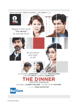 ENGLISH PRESSBOOK of I NOSTRI RAGAZZI