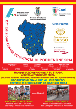 2 7 E d iz io n e C O P PA PROVINCIA DI