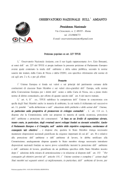 il testo della petizione popolare