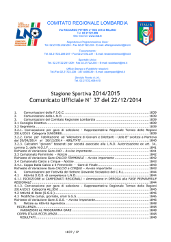comunicato regionale Lombardia n. 37 del 22
