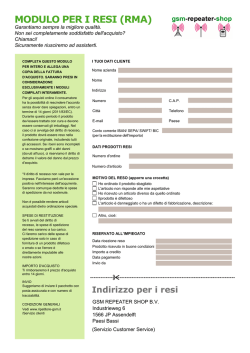 MODULO PER I RESI (RMA)