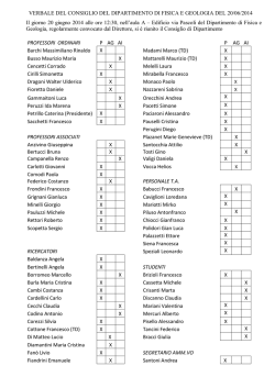20/06/2014 - Dipartimento di Fisica e Geologia