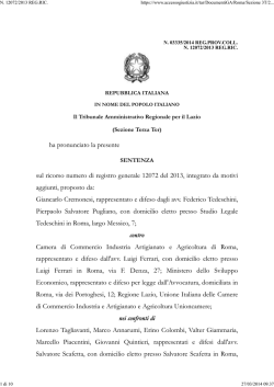 ha pronunciato la presente sul ricorso numero di