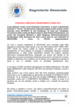 31.10.2014 chiusura campagna tesseramento anno 2015