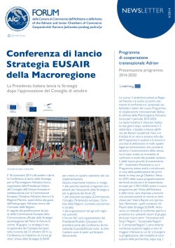 Newsletter n.&deg; 4/2014 - Il forum delle Camere di Commercio dell