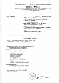 CALENDARIO SCOLASTICO A.S. 2014-15