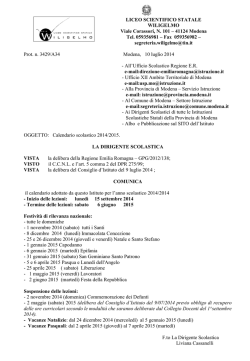Leggi calendario - liceo wiligelmo