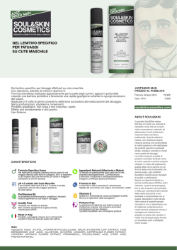 JUST GEL LENITIVO SPECIFICO PER TATUAGGI SU CUTE