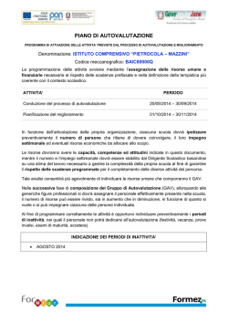 piano di autovalutazione - Istituto Comprensivo Minervino Murge