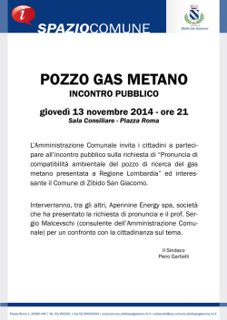 POZZO GAS METANO - Comune di Zibido San Giacomo