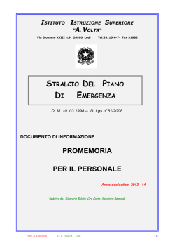 Stralcio piano di emergenza 2013-14