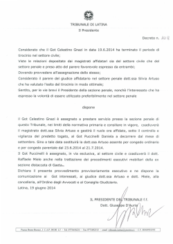 decreto 108 - Ordine degli Avvocati di Latina