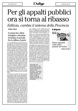 er gli appalti pubblici ora si torna al ribasso