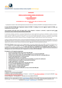 Associazione Italiana Cultura Qualit&agrave; Emilia Romagna SEMINARIO