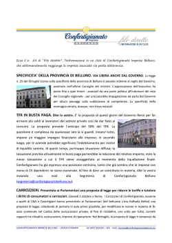 Filo Diretto n. 24 - 3 ottobre - Confartigianato Imprese Belluno