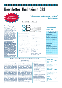 Newsletter n&deg;2 - Fondazione 3Bi