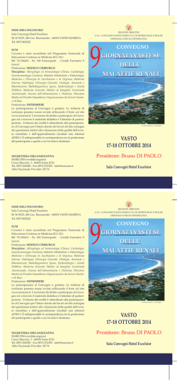 IX G.ta Vastese delle malattie renali - 17-18/10/14