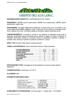 Scheda Tecnica - Caseificio Dell Alta Langa