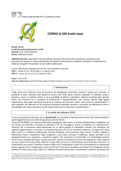CORSO di GIS livello base - Ordine degli Ingegneri della provincia