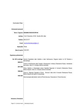 Curriculum PDF - Azienda Ospedaliera della Valtellina e della