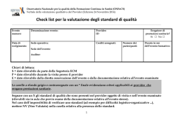 Check list per la valutazione degli standard di qualità