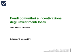 MARCO TABLADINI - Contare Finanziamenti pubblici