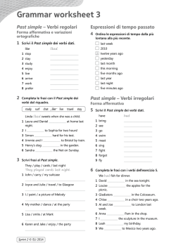 Grammar worksheet 3 - Eli La Spiga Edizioni