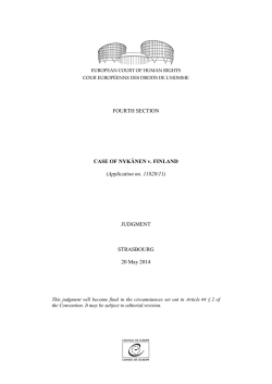 Case of Nyk&auml;nen v. Finland