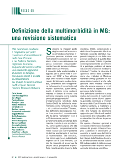 Definizione della multimorbidit&agrave; in MG: una revisione sistematica