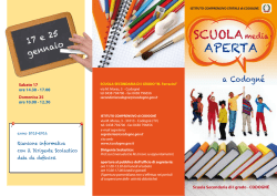 Secondaria Codogne - Volantino scuola aperta 2014-2015