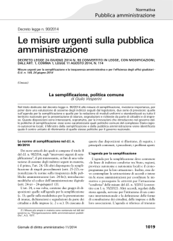 Le misure urgenti sulla pubblica amministrazione