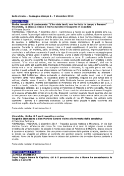 Leggi la rassegna del 6-7 dicembre 2014