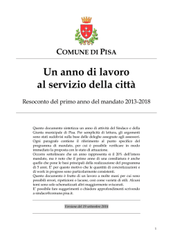 b. Resoconto primo anno di governo