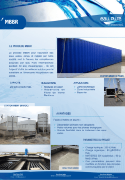 AVANTAGES LE PROCEDE MBBR