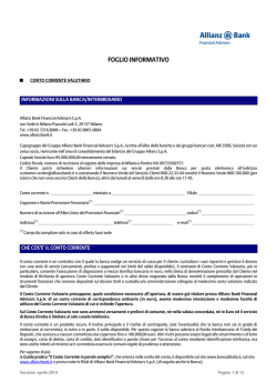 Foglio Informativo Conto Vedo Valutario