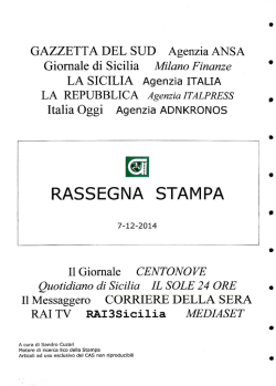 rassegna stampa del 07/12/2014 - Consorzio per le Autostrade