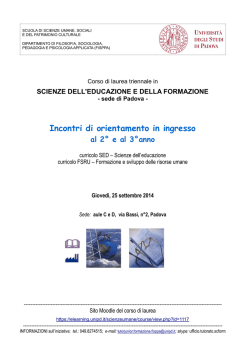 Incontri di orientamento in ingresso - e