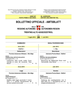 Bollettino - Regione Autonoma Trentino Alto Adige